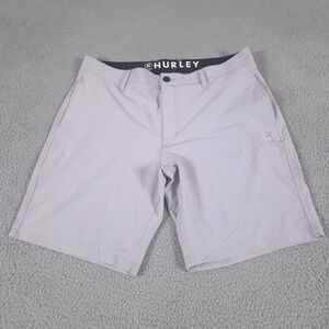 Hurley Shorts Mens 38 Gray All Day Hybrid Walk Bermuda 9" Chino Golf Office